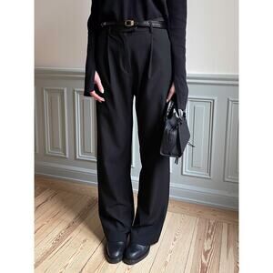 Djerf Avenue High-Waisted Loose Fit Favorite Pants  - S - Black